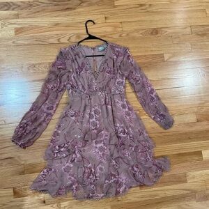 ASOS Mauve Lace Detail Dress